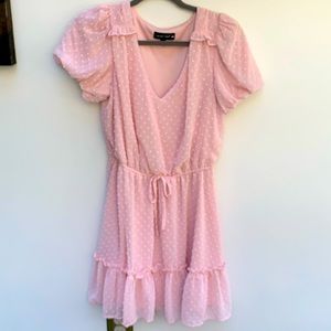 Swiss dot Puff Sleeve Dress